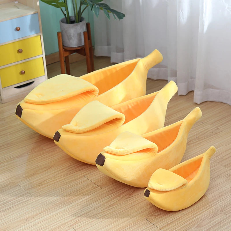 Winter Banana Pet Bedding Comfortable Cat Nest Mat Winter Cushion Warm Soft Funny Kitten Sleeping Bag Cute Cozy Dog Accessories