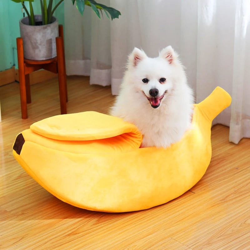 Winter Banana Pet Bedding Comfortable Cat Nest Mat Winter Cushion Warm Soft Funny Kitten Sleeping Bag Cute Cozy Dog Accessories