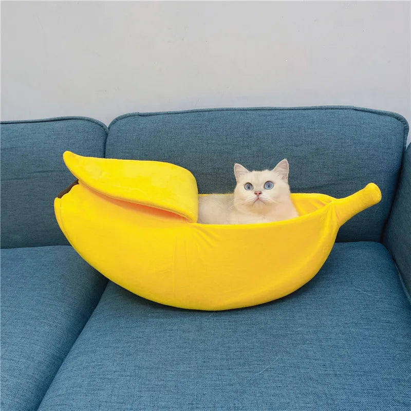 Winter Banana Pet Bedding Comfortable Cat Nest Mat Winter Cushion Warm Soft Funny Kitten Sleeping Bag Cute Cozy Dog Accessories
